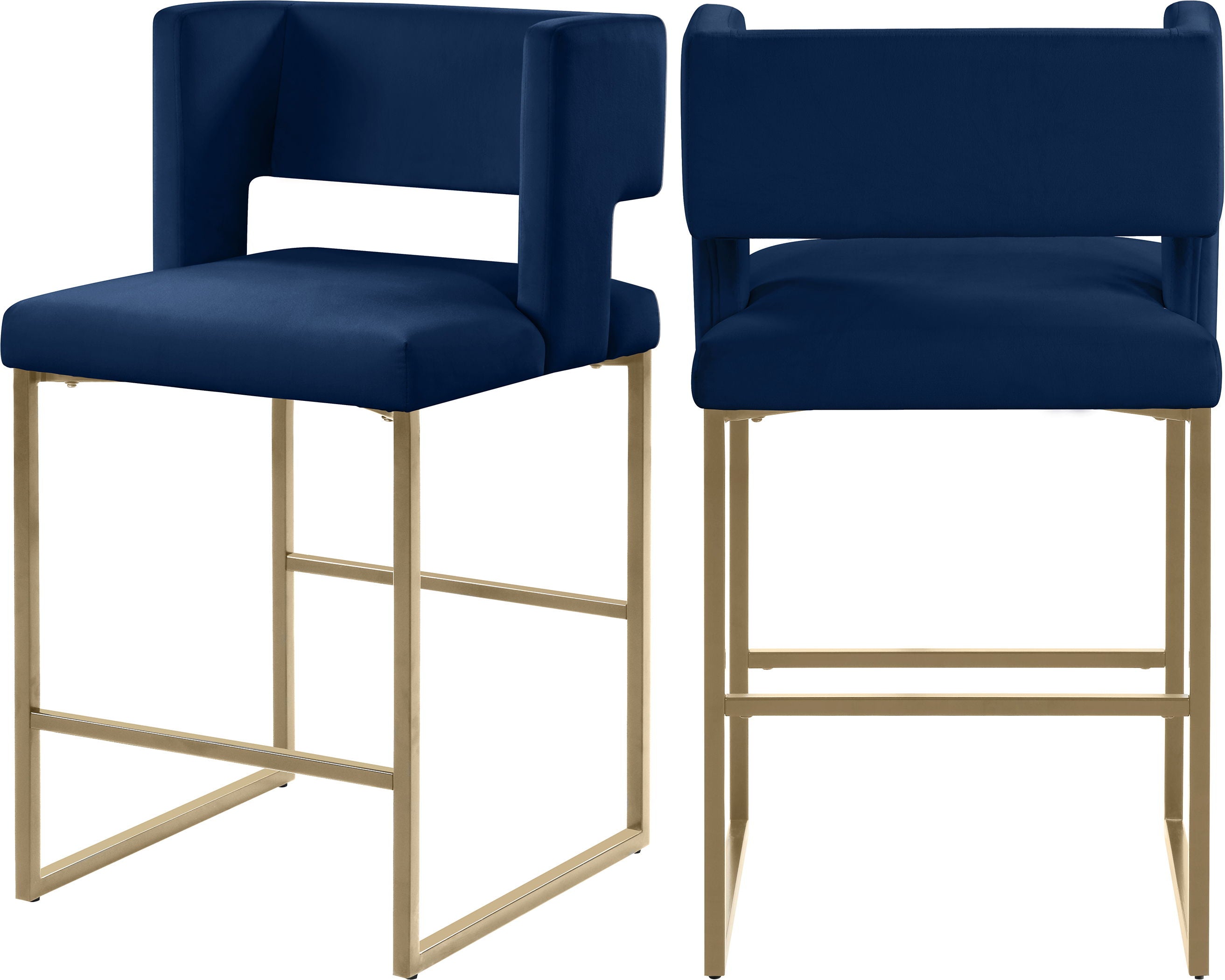 Caleb - Counter Stool with Gold Legs (Set of 2) - Premium Stool Sets from Meridian Furniture - Just $675! Shop now at brett interiors