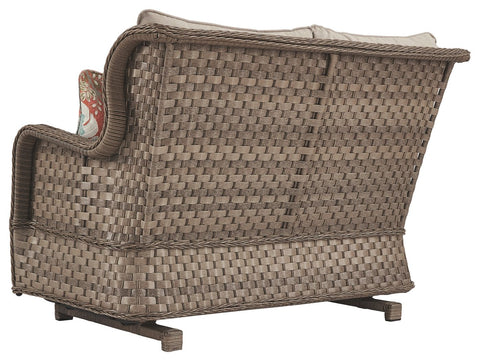 Clear Ridge - Light Brown - Loveseat Glider W/Cushion - Premium Loveseats from Signature Design by Ashley® - Just $921.25! Shop now at brett interiors