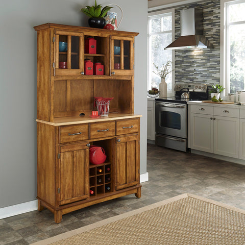 Hampton - Buffet With Hutch - Natural Wood Top - Premium Hutches & Buffets from Homestyles - Just $2124.98! Shop now at brett interiors