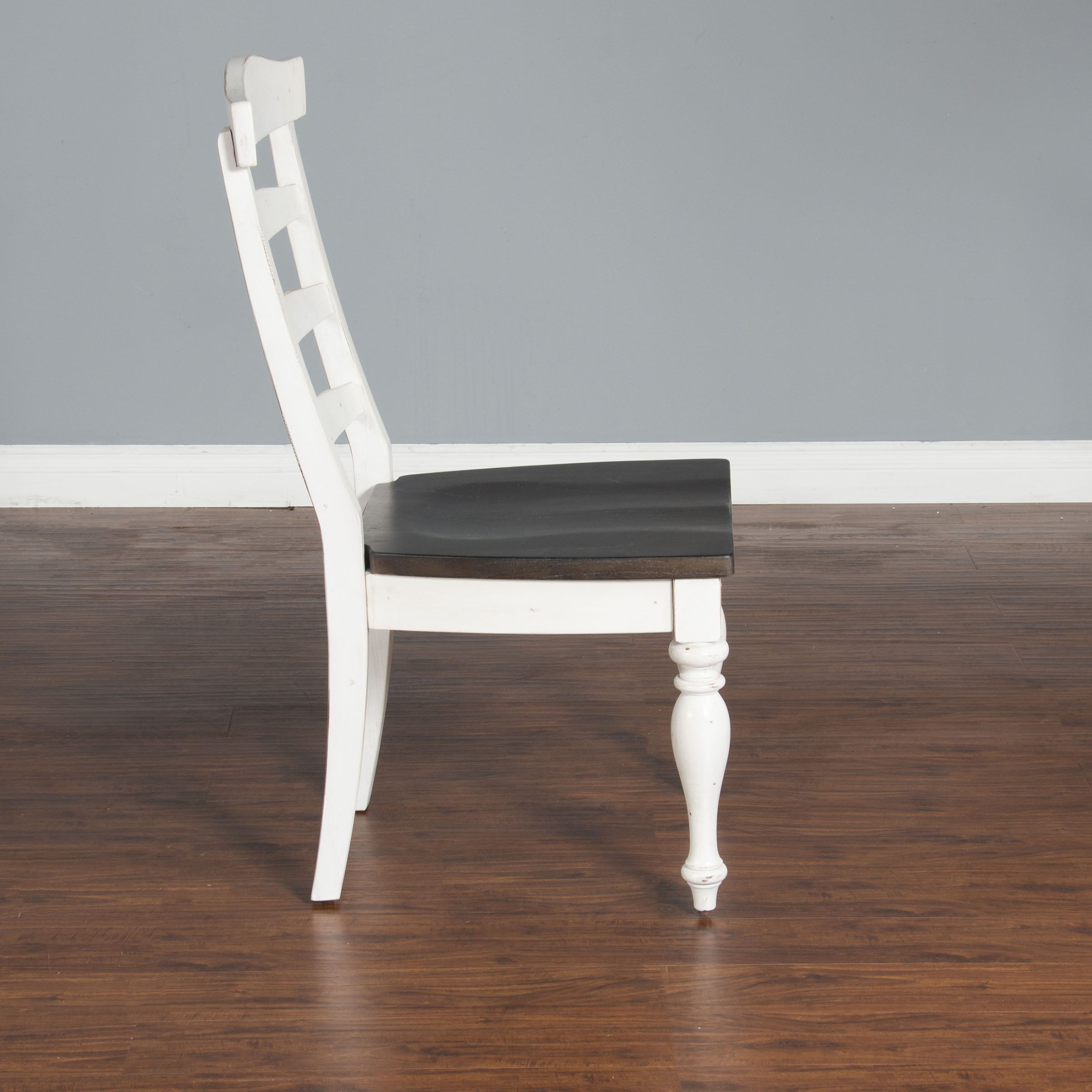 Carriage House - 41" Ladderback Chair - White / Black - Premium Side Chairs from Sunny Designs - Just $202! Shop now at brett interiors