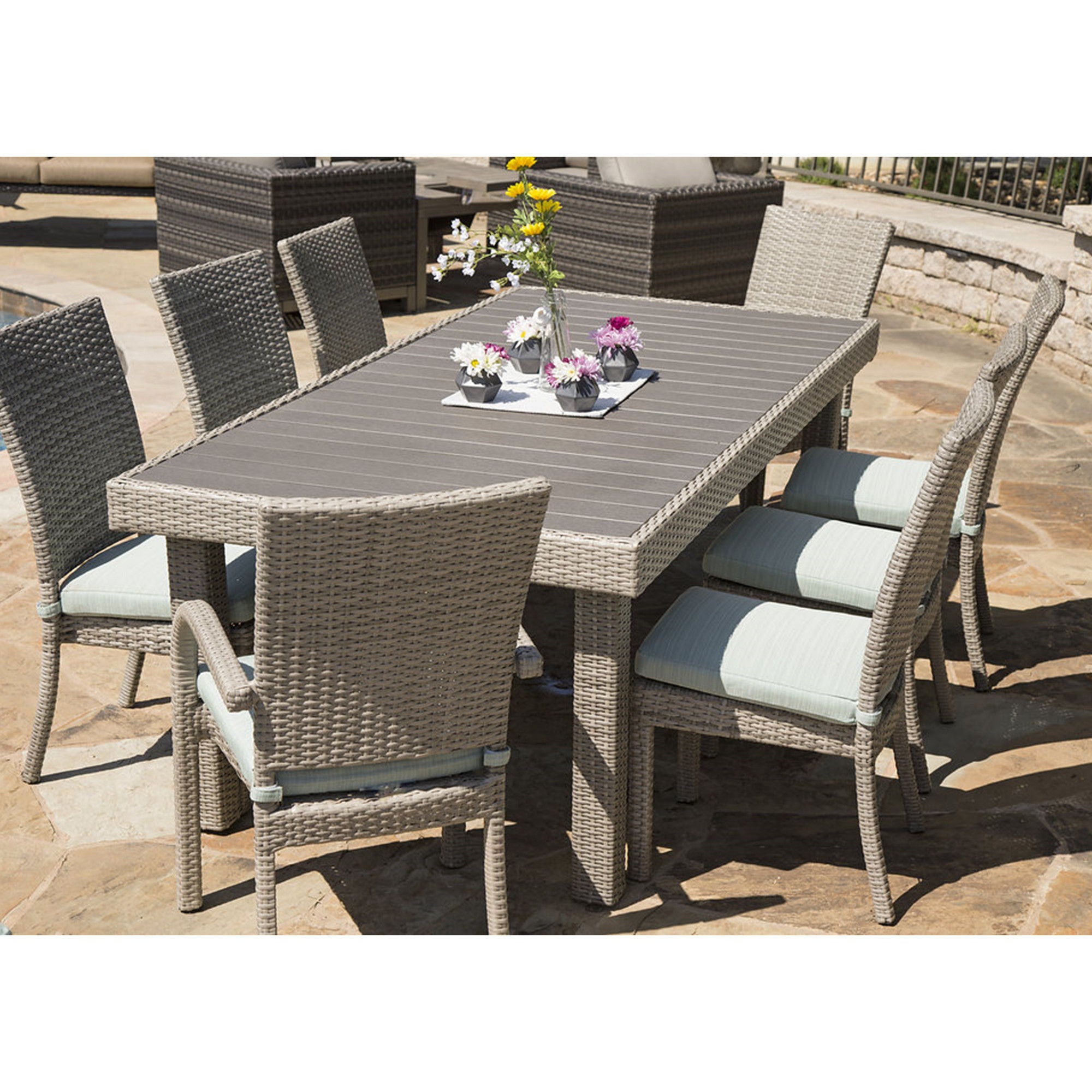 Balcones - Outdoor Dining Table Set - Premium 8 + Piece Outdoor Sets from Gather Craft - Just $3210! Shop now at brett interiors