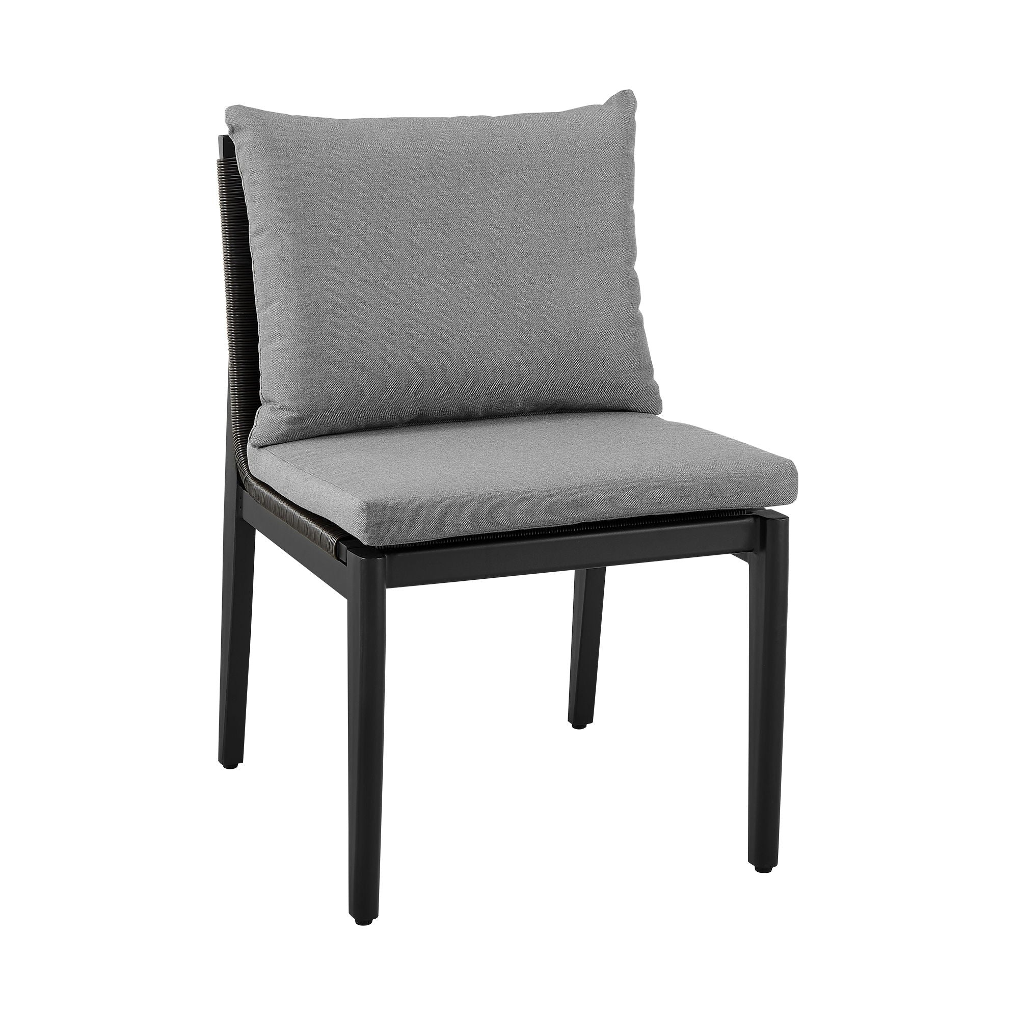 Cayman - Outdoor Patio Dining Chairs With Cushions (Set of 2) - Gray - Premium Chair Sets from Armen Living - Just $1140! Shop now at brett interiors