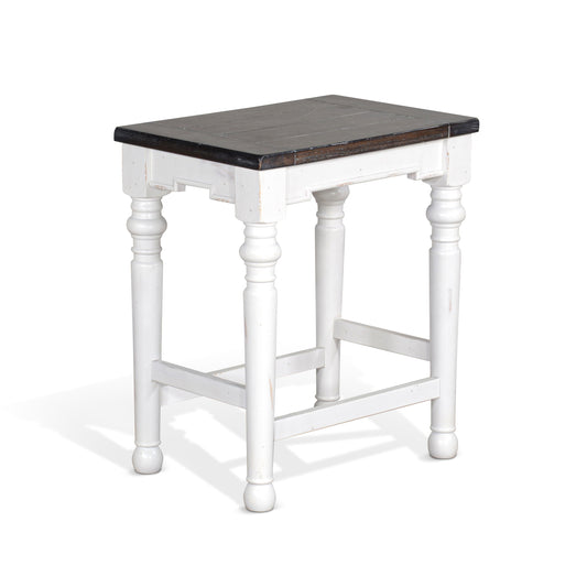 Carriage House - Stool Wih Wood Seat - White / Dark Brown - Premium Bar Height (28"-30") from Sunny Designs - Just $177! Shop now at brett interiors