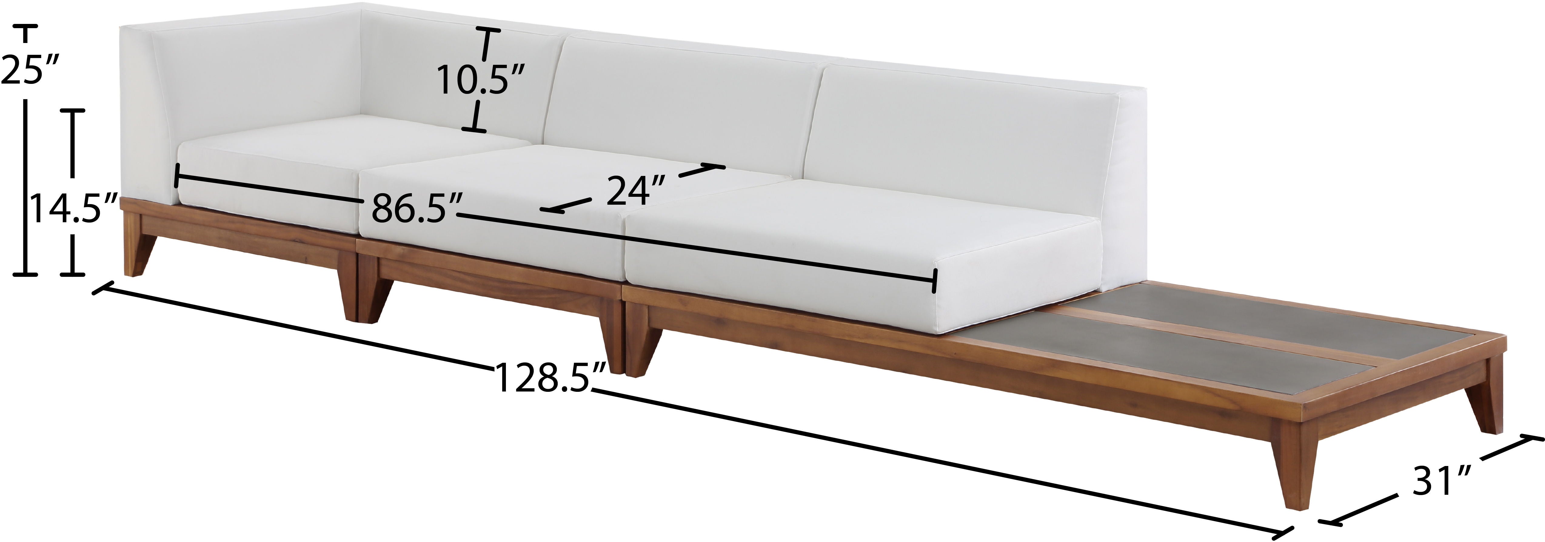 Rio - Modular Sofa - Off White - Concrete - Modern & Contemporary - Premium Sofas from Meridian Furniture - Just $4925! Shop now at brett interiors