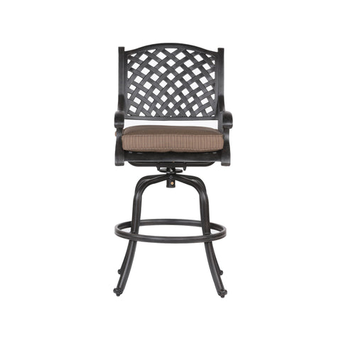 Patio Outdoor Aluminum Bar Stool With Cushion (Set of 2) - Premium Chair Sets from Gather Craft - Just $1080! Shop now at brett interiors