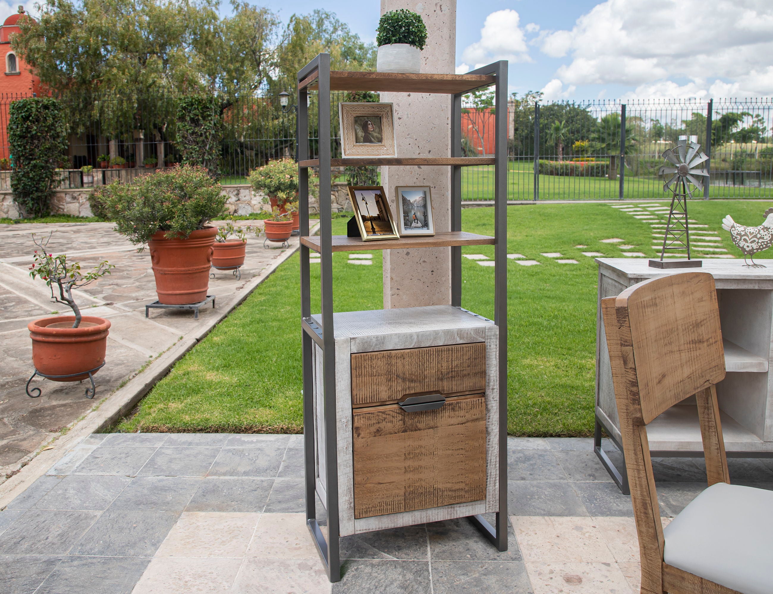 Mita - Bookcase - Honey Brown / Light Gray - Premium Standard Bookcases from International Furniture Direct - Just $822.50! Shop now at brett interiors