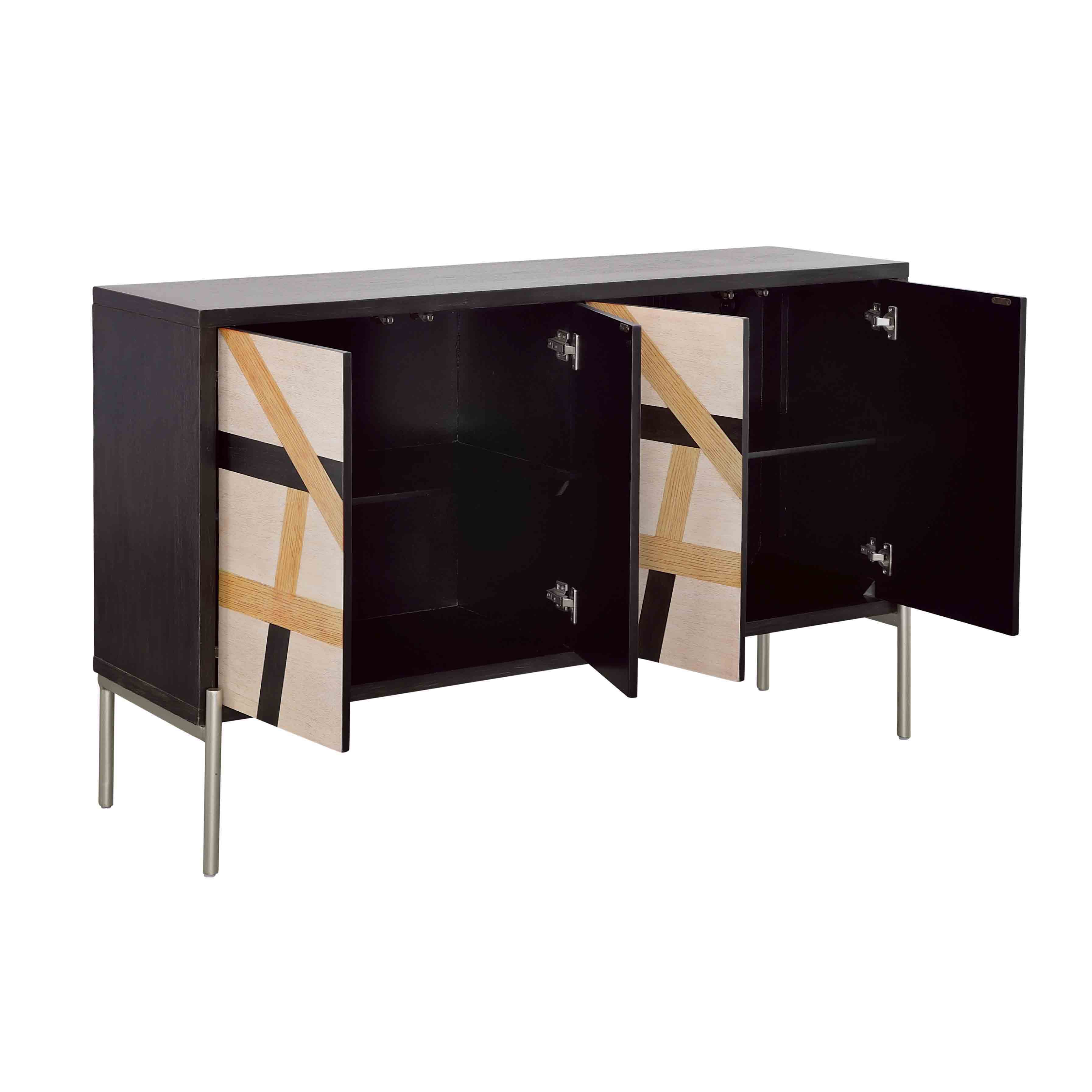 Sonia - Four Door Credenza - Black / Multicolor - Black / Multicolor - Premium Credenzas from Coast2Coast Home - Just $3465! Shop now at brett interiors