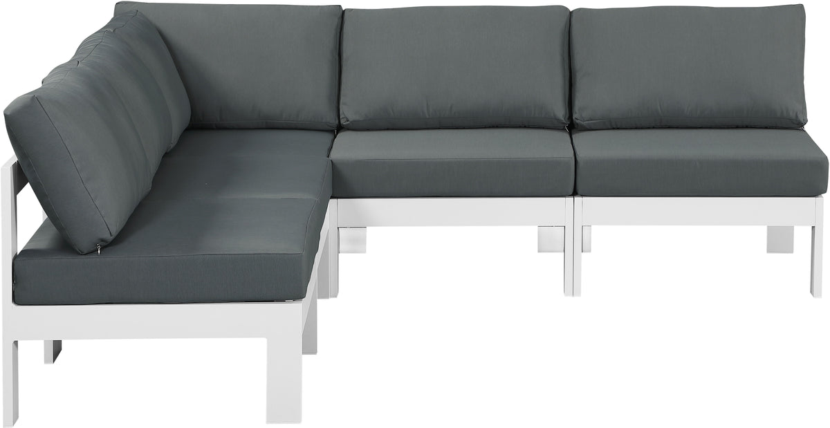 Nizuc - Outdoor Patio Modular Sectional 5 Piece - Grey - Modern & Contemporary - Premium Stationary Sectionals from Meridian Furniture - Just $4412.50! Shop now at brett interiors