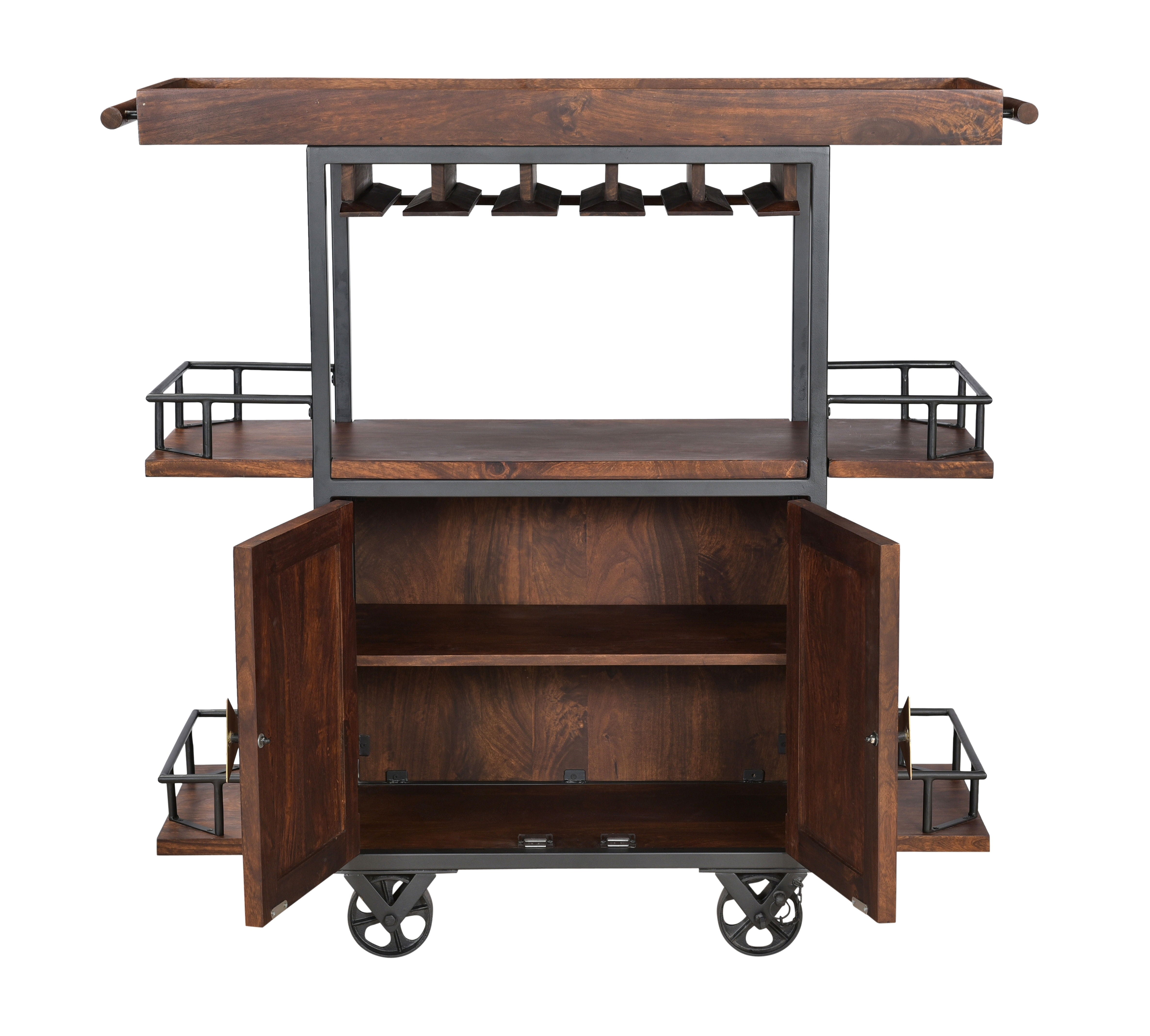 Junction - Two Door Wine Trolley - Tram Brown - Premium Bars & Bar Carts from Coast2Coast Home - Just $3877.50! Shop now at brett interiors