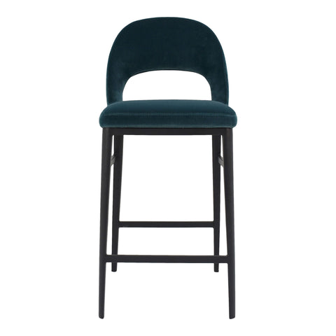 Roger - Counter Stool - Teal Velvet - Premium Counter Height (24"-27") from Moe's Home Collection - Just $997.50! Shop now at brett interiors