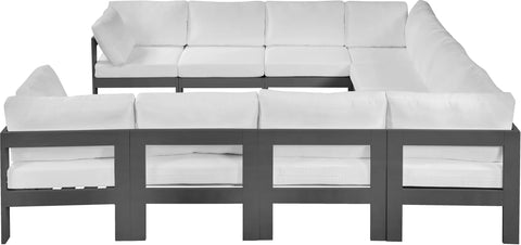 Nizuc - Outdoor Patio Modular Sectional 10 Piece - White - Fabric - Modern & Contemporary - Premium Stationary Sectionals from Meridian Furniture - Just $9025! Shop now at brett interiors