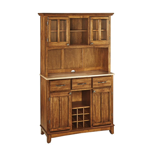 Hampton - Buffet With Hutch - Natural Wood Top - Premium Hutches & Buffets from Homestyles - Just $2124.98! Shop now at brett interiors