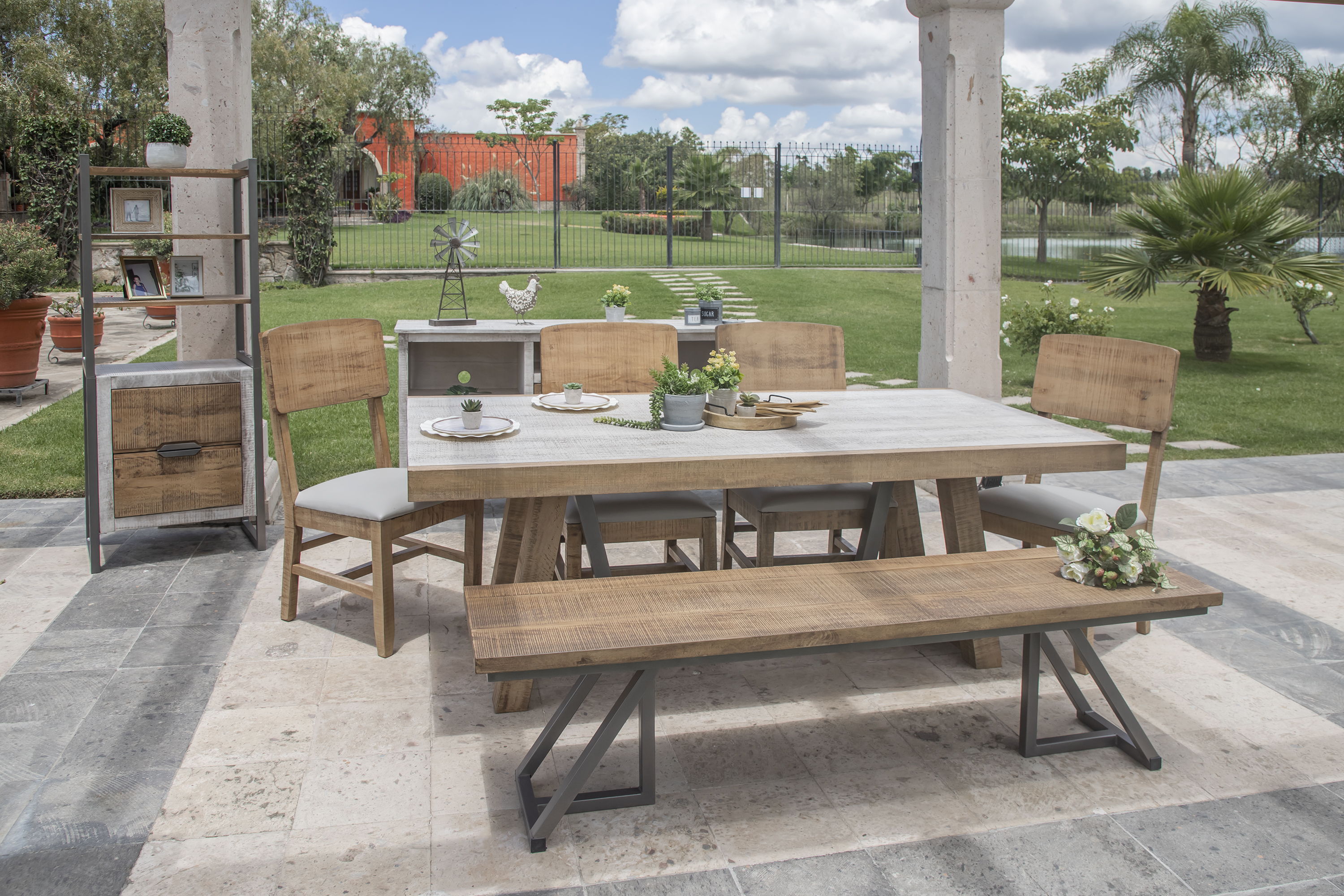 Mita - Bench - Honey Brown / Light Gray - Premium Dining Benches from International Furniture Direct - Just $510! Shop now at brett interiors