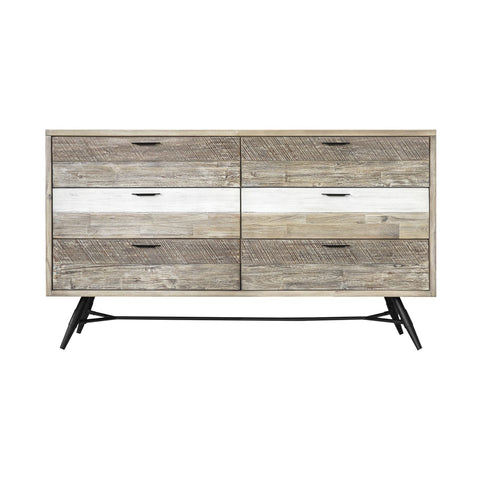 Bridges - 6 Drawer Dresser - Two Tone Acacia - Premium Dressers from Armen Living - Just $2152.50! Shop now at brett interiors