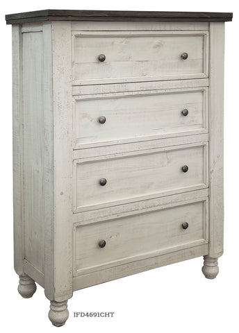 Stone - Chest With 4 Drawers - Antiqued Ivory / Weathered Gray - Premium Accent Chests from International Furniture Direct - Just $1077.50! Shop now at brett interiors