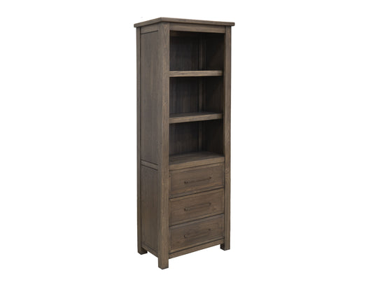 Novus lodge - 3 Drawer 3 Shelves Bookcase - Walnut Brown - Premium Standard Bookcases from International Furniture Direct - Just $1062.50! Shop now at brett interiors