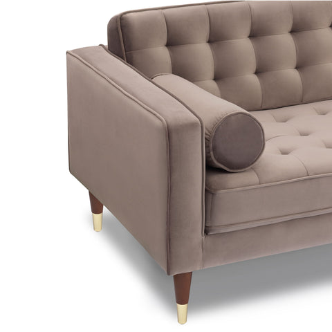 Somerset - Velvet Mid Century - Modern Right Sectional Sofa - Premium Stationary Sectionals from Armen Living - Just $2360! Shop now at brett interiors