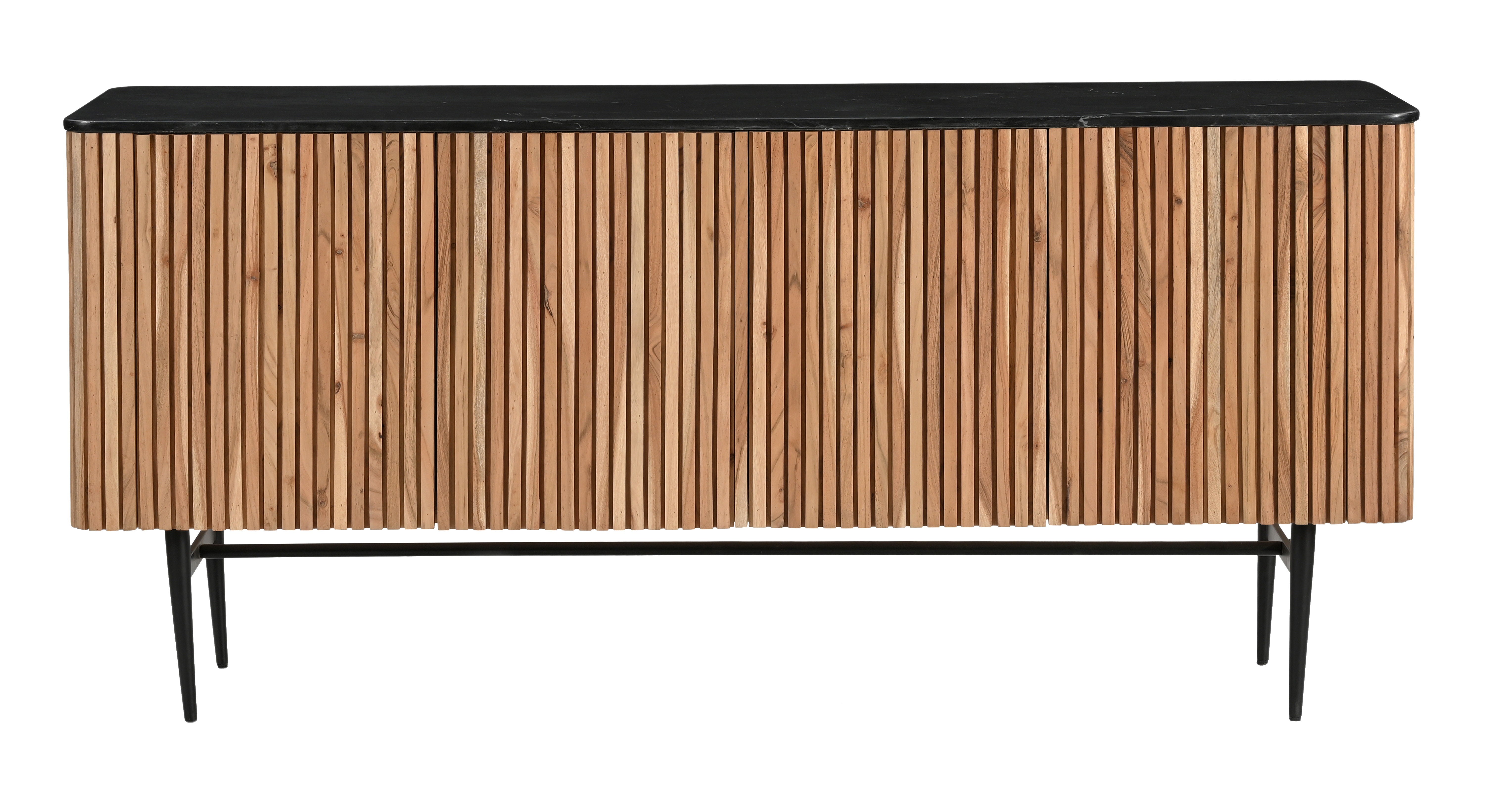 Easton - Four Door Credenza - Natural / Black - Premium Credenzas from Coast2Coast Home - Just $4950! Shop now at brett interiors