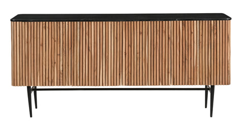 Easton - Four Door Credenza - Natural / Black - Premium Credenzas from Coast2Coast Home - Just $4950! Shop now at brett interiors