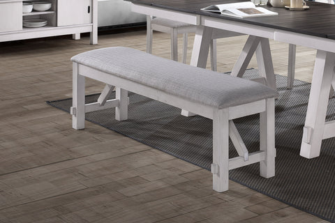 Maisie - Bench - White / Brown - Premium Upholstered Benches from New Classic - Just $225! Shop now at brett interiors