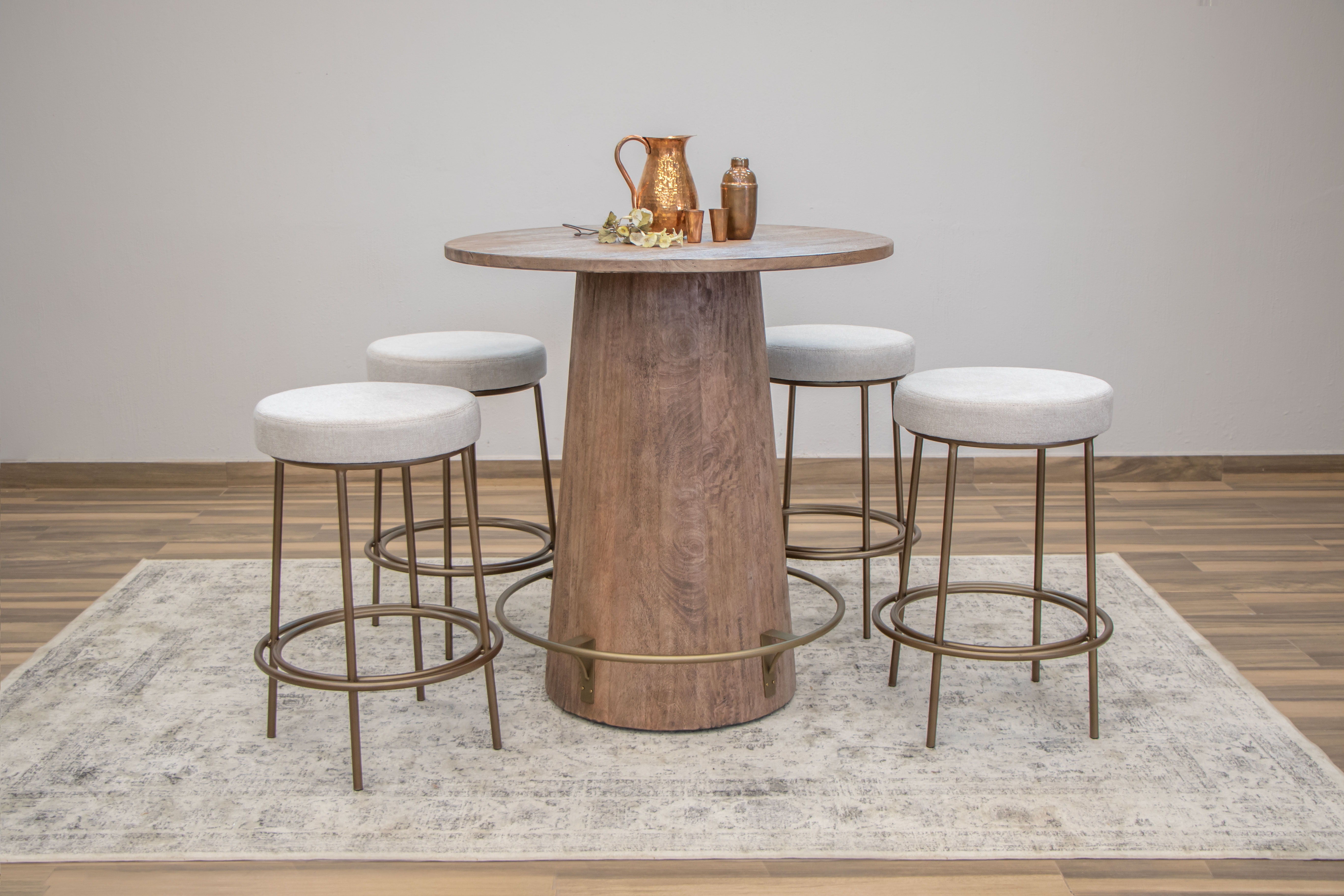 Sahara - Bistro Table - Light Cream / Brown Caramel - Premium Bar Tables from International Furniture Direct - Just $1050! Shop now at brett interiors