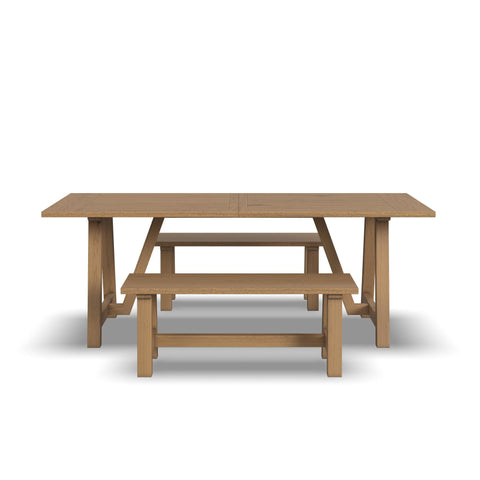 Trestle - Dining Table With 2 Benches - Premium 3 Piece Dining Room Sets from Homestyles - Just $2749.98! Shop now at brett interiors