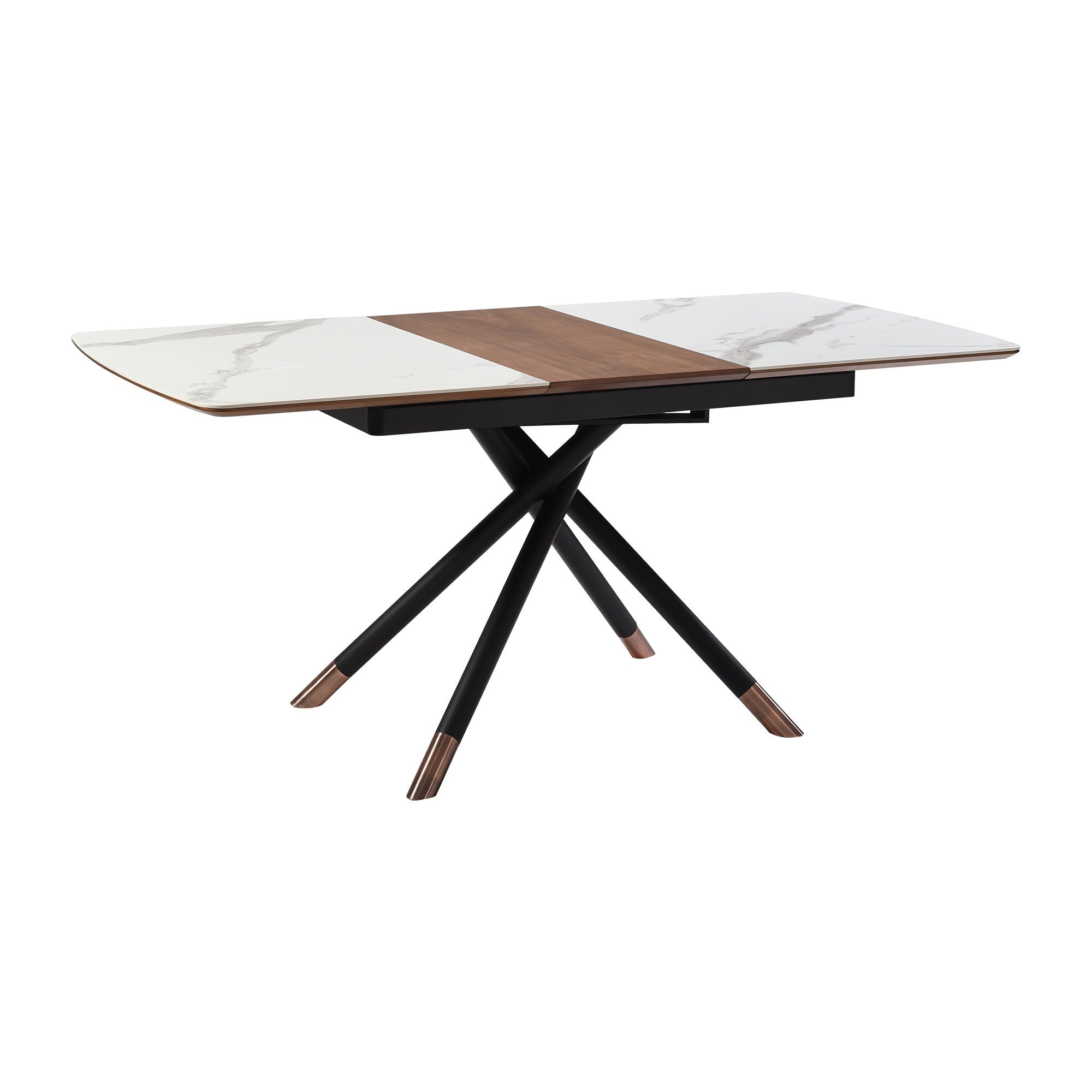 Alora - Extendable Dining Table Ceramic And Wood Top - Light Gray - Premium Dining Tables with Extensions from Armen Living - Just $2027.50! Shop now at brett interiors