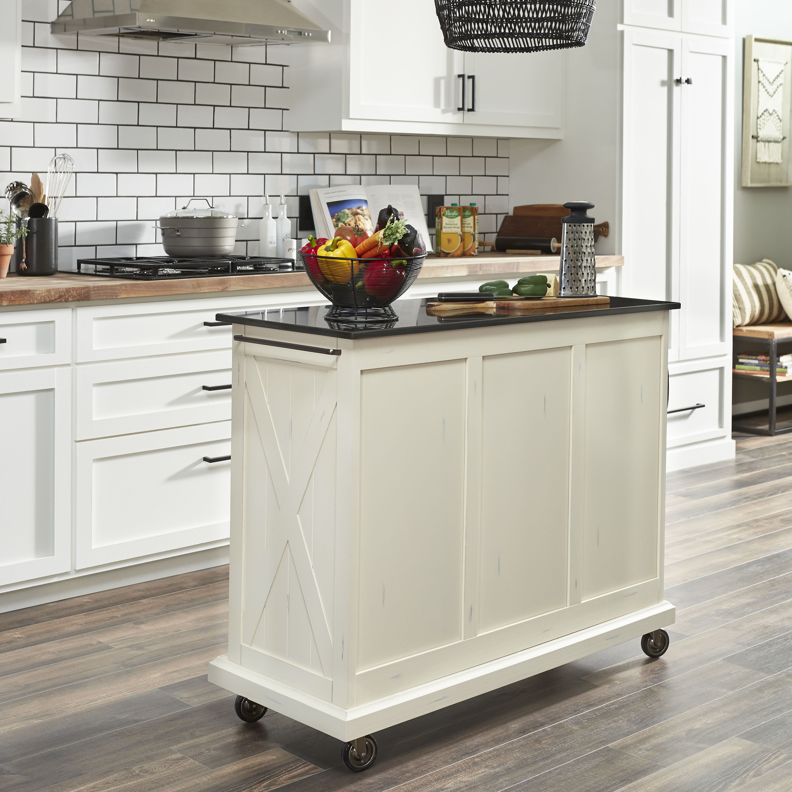 Bay Lodge - Kitchen Cart - Wood - White - 35.5" - Premium Bars & Bar Carts from Homestyles - Just $1574.98! Shop now at brett interiors