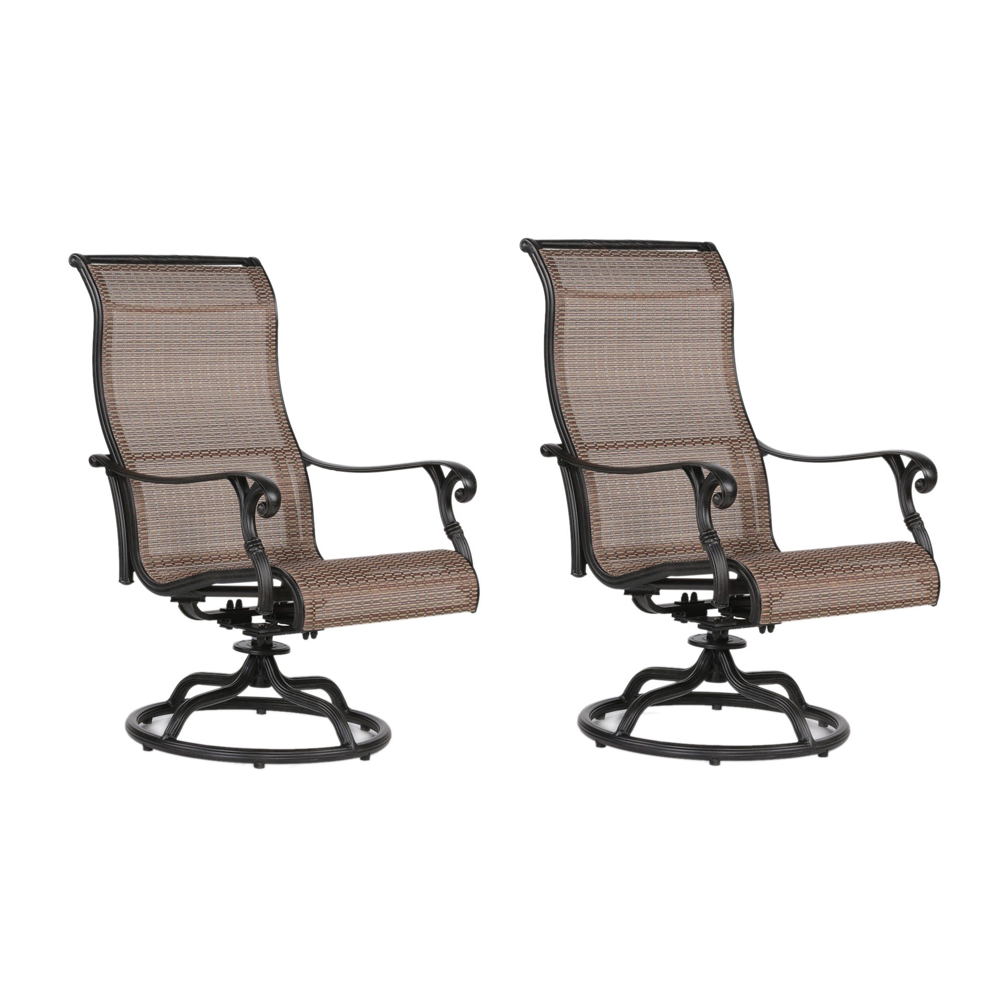 Patio Outdoor Sling Swivel Rocker With Aluminum Frame, All-Weather Furniture (Set of 2) - Bronze - Premium Chair Sets from Gather Craft - Just $981! Shop now at brett interiors