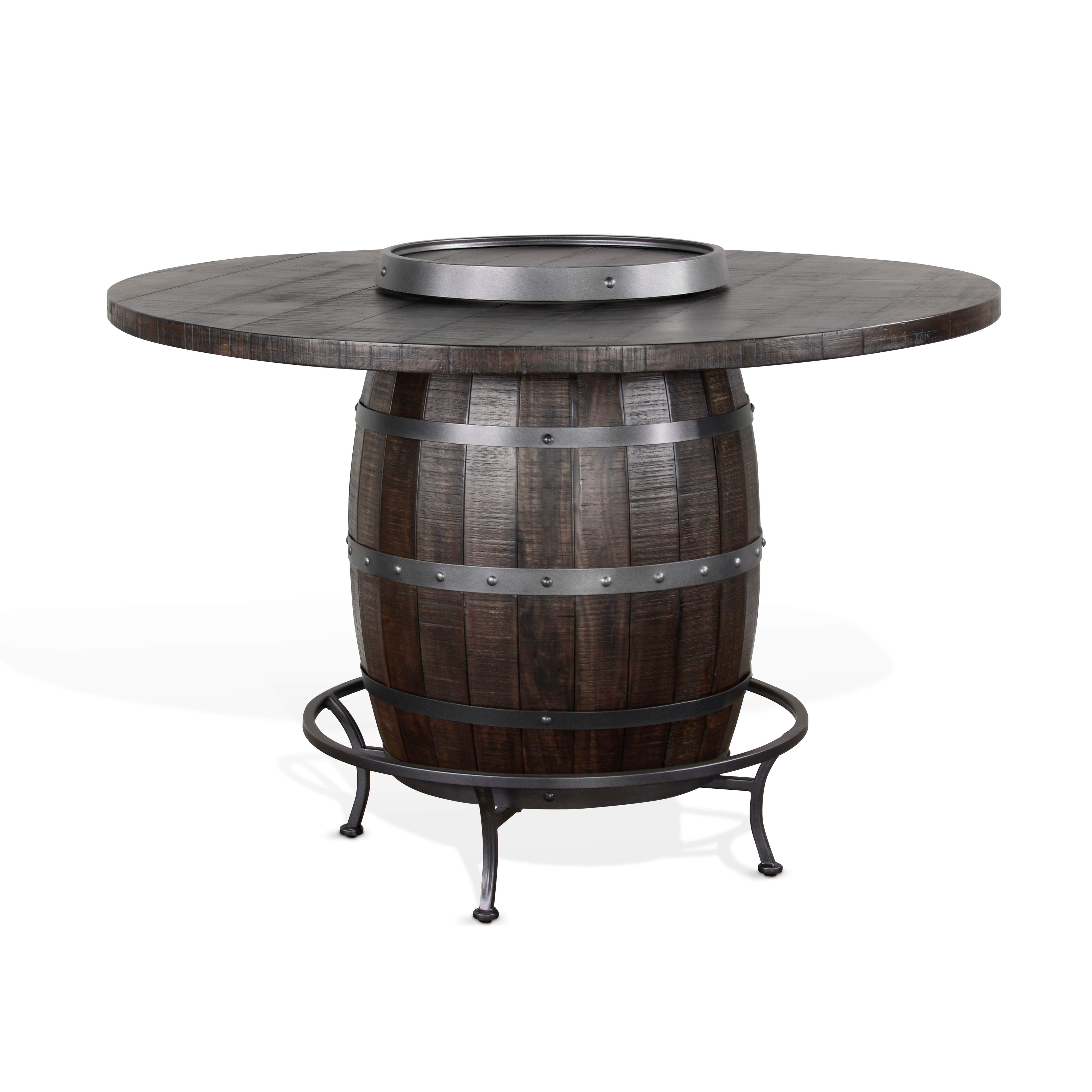 Homestead - Round Pub Table With Wine Barrel Base - Dark Brown - Premium Pub Tables from Sunny Designs - Just $1452! Shop now at brett interiors