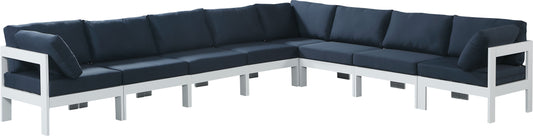 Nizuc - Outdoor Patio Modular Sectional 8 Piece - Navy - Fabric - Premium Stationary Sectionals from Meridian Furniture - Just $7200! Shop now at brett interiors