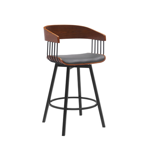 Athena - Swivel Walnut Metal Stool - Premium Counter Height (24"-27") from Armen Living - Just $280! Shop now at brett interiors