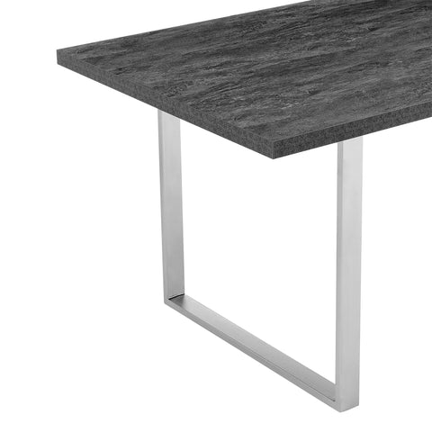 Fenton - Dining Table - Brushed Steel - Premium Dining Tables from Armen Living - Just $697.50! Shop now at brett interiors