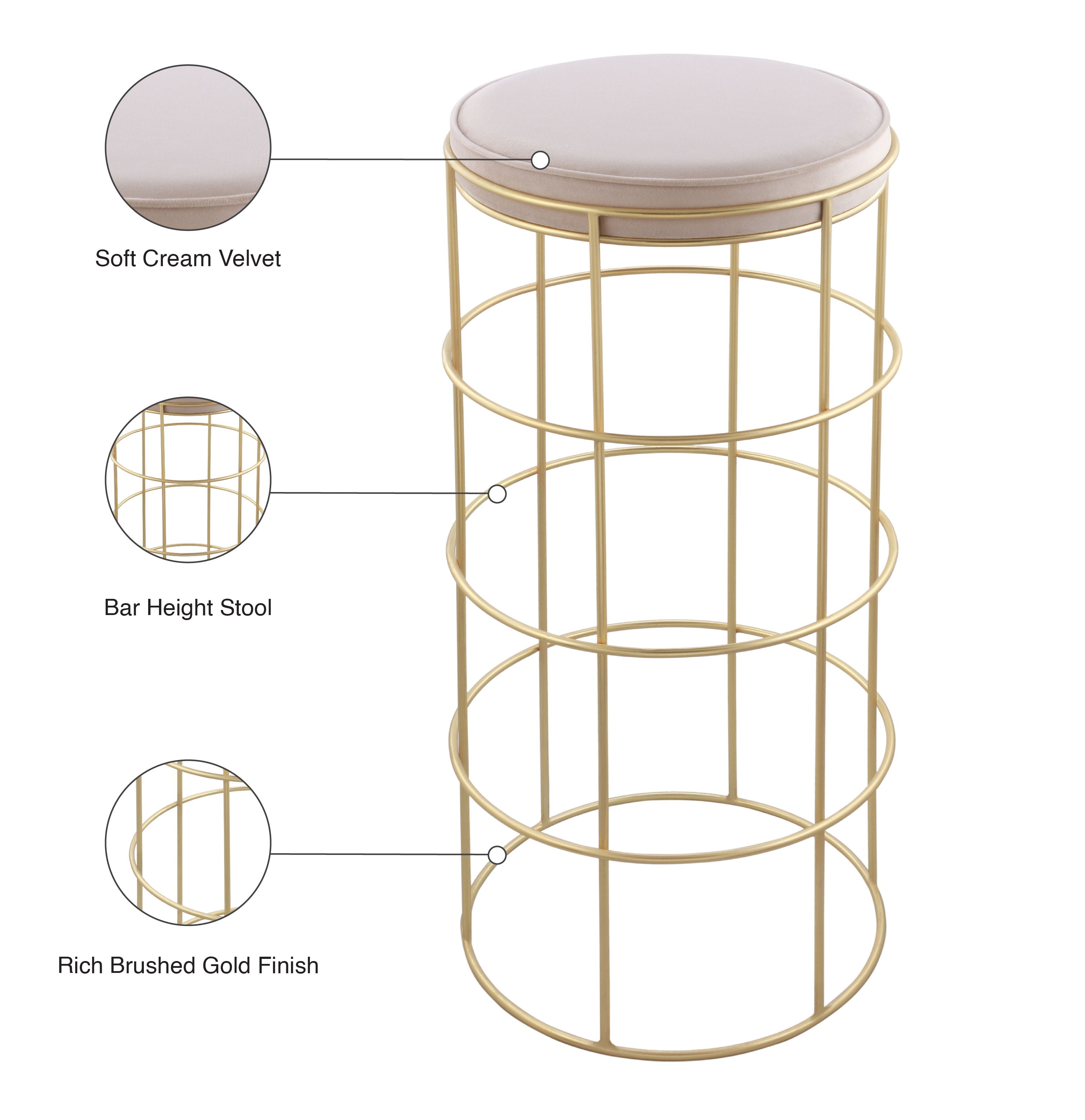 Rebar - Bar Stool - Premium Bar Height (28"-30") from Meridian Furniture - Just $262.50! Shop now at brett interiors