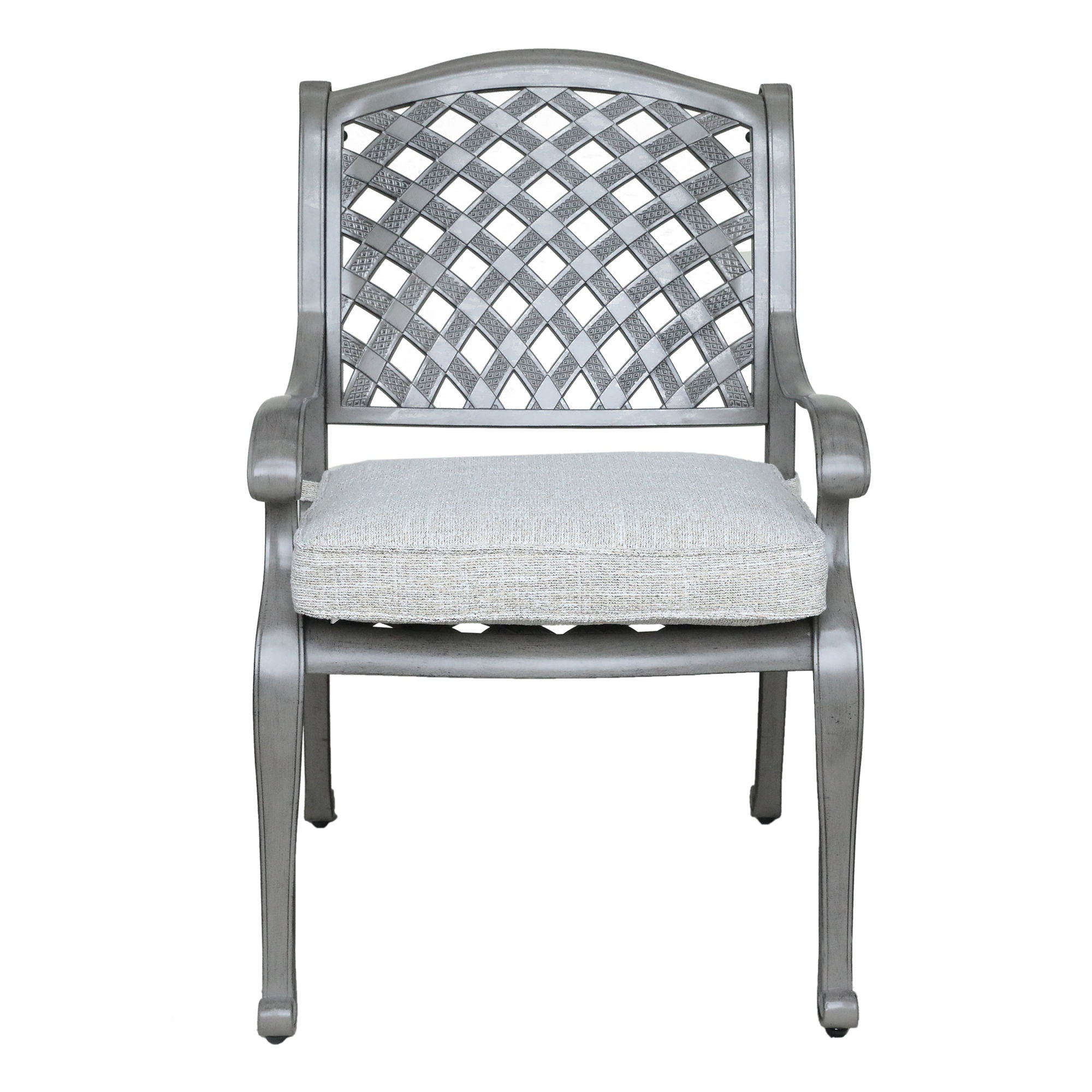 Indoor Outdoor Aluminum Dining Chair With Cushion - Golden Gauze - Premium Dining Chairs from Gather Craft - Just $348! Shop now at brett interiors