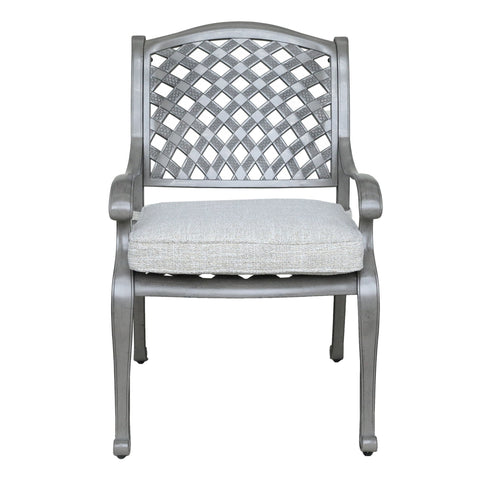 Indoor Outdoor Aluminum Dining Chair With Cushion - Golden Gauze - Premium Dining Chairs from Gather Craft - Just $348! Shop now at brett interiors