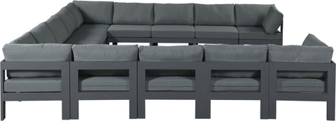 Nizuc - Outdoor Patio Modular Sectional 13 Piece - Grey - Premium Stationary Sectionals from Meridian Furniture - Just $11612.50! Shop now at brett interiors