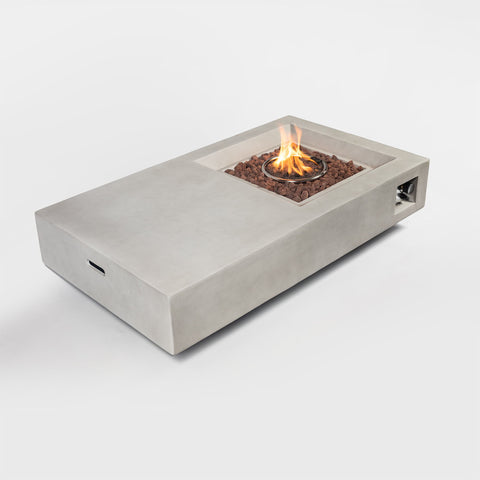 60" Concrete Fire Pit Table - Light Gray - Premium Fire Pits from AS Outdoor Heating - Just $1129! Shop now at brett interiors