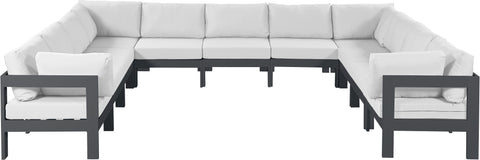 Nizuc - Outdoor Patio Modular Sectional 11 Piece - White - Premium Stationary Sectionals from Meridian Furniture - Just $9887.50! Shop now at brett interiors