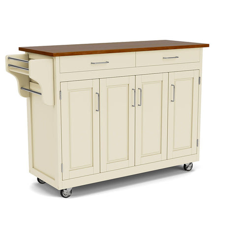 Create-A-Cart - 4 Doors Kitchen Cart - Cherry Wood Top - Premium Islands & Carts from Homestyles - Just $712.50! Shop now at brett interiors