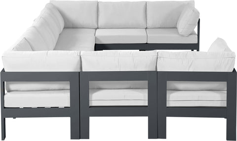 Nizuc - Outdoor Patio Modular Sectional - White - Modern & Contemporary - Premium Stationary Sectionals from Meridian Furniture - Just $8162.50! Shop now at brett interiors