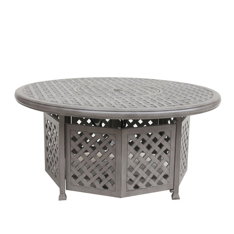 5 Piece Cast Aluminum Chat Fire Pit Set With Cushion - Gray Ash - Premium 5 Piece Outdoor Sets from Gather Craft - Just $4579! Shop now at brett interiors