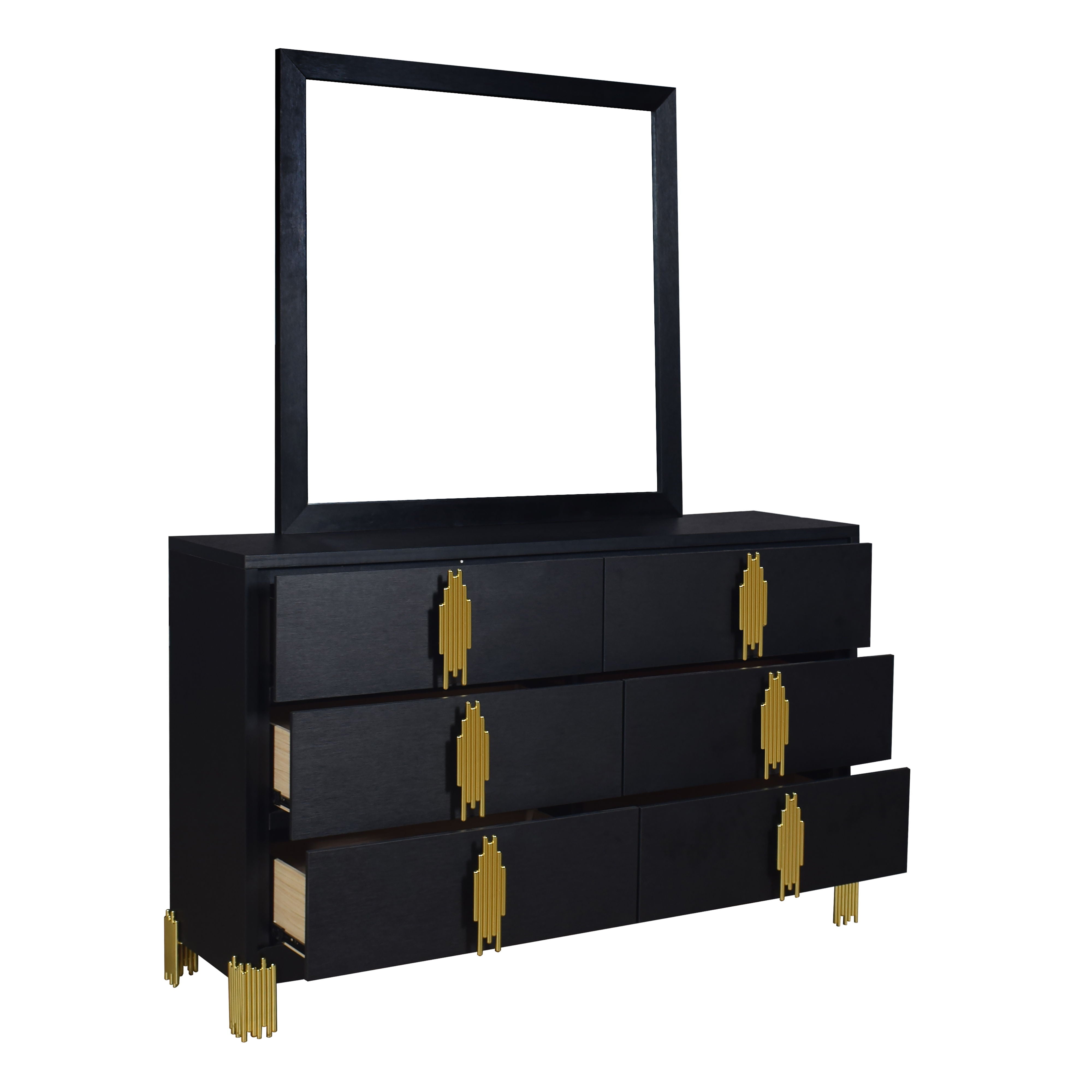 Empire - Dresser & Mirror - Black - Premium Dresser & Mirror from New Classic - Just $625! Shop now at brett interiors