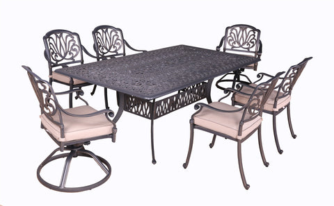 Rectangular 84.2" Long Dining Set With Sunbrella Cushions - Premium 7 Piece Outdoor Sets from Gather Craft - Just $3545! Shop now at brett interiors