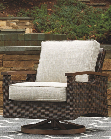 Paradise - Medium Brown - Swivel Lounge Chair (Set of 2) Ashley Furniture