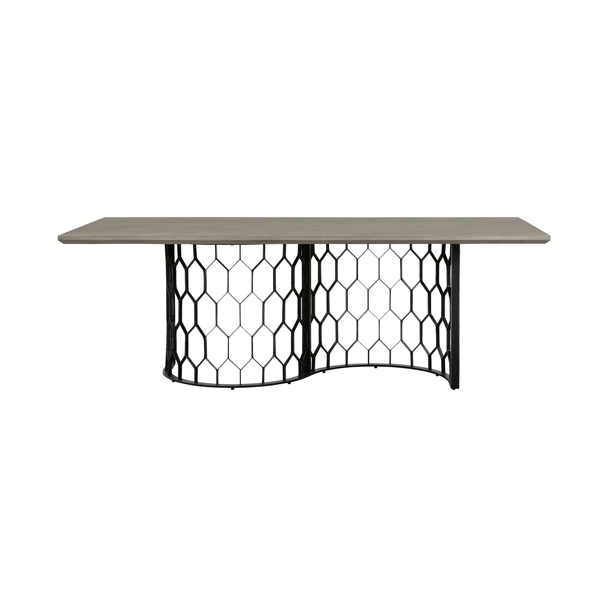 Solange - Rectangular Dining Table - Concrete / Black - Premium Dining Tables from Armen Living - Just $2057.50! Shop now at brett interiors