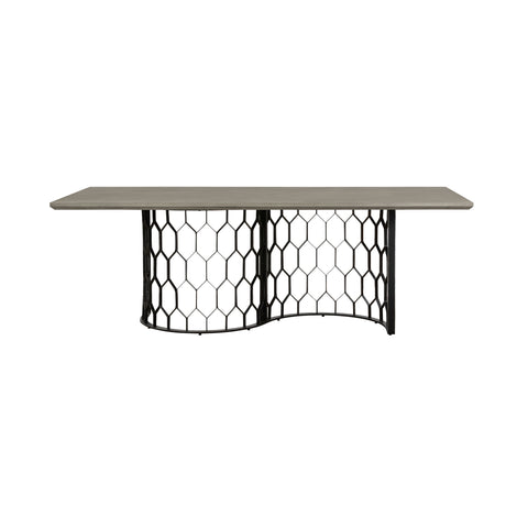 Solange - Rectangular Dining Table - Concrete / Black - Premium Dining Tables from Armen Living - Just $2057.50! Shop now at brett interiors