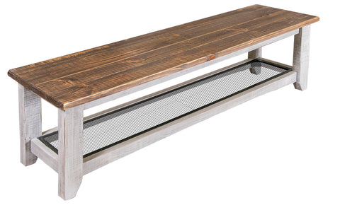 Pueblo Gray - Bench - Light Gray / Brown - Premium Dining Benches from International Furniture Direct - Just $495! Shop now at brett interiors