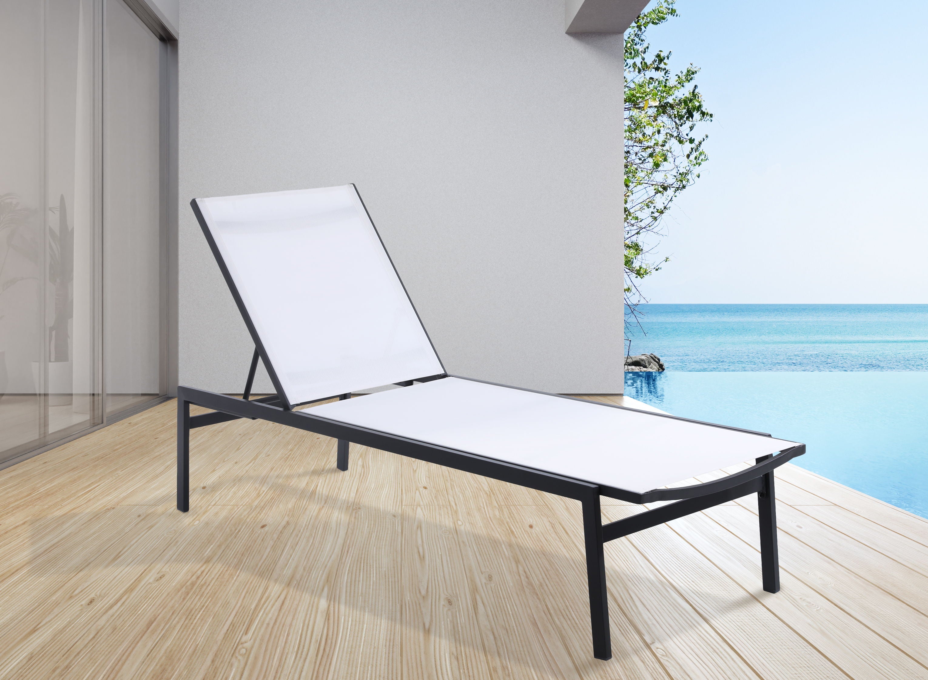 Santorini - Outdoor Patio Chaise Lounge Chair - Premium Chaises from Meridian Furniture - Just $500! Shop now at brett interiors