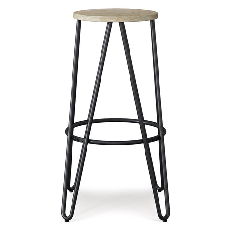 Simeon - Metal Stool with Wood Seat - Premium Counter Height (24"-27") from Simpli Home - Just $82! Shop now at brett interiors